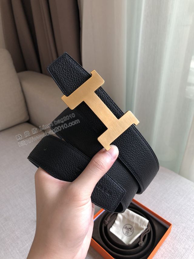 Hermes皮帶 官網同步 38MM 荔枝紋牛皮 愛馬仕男士腰帶  xfp2078